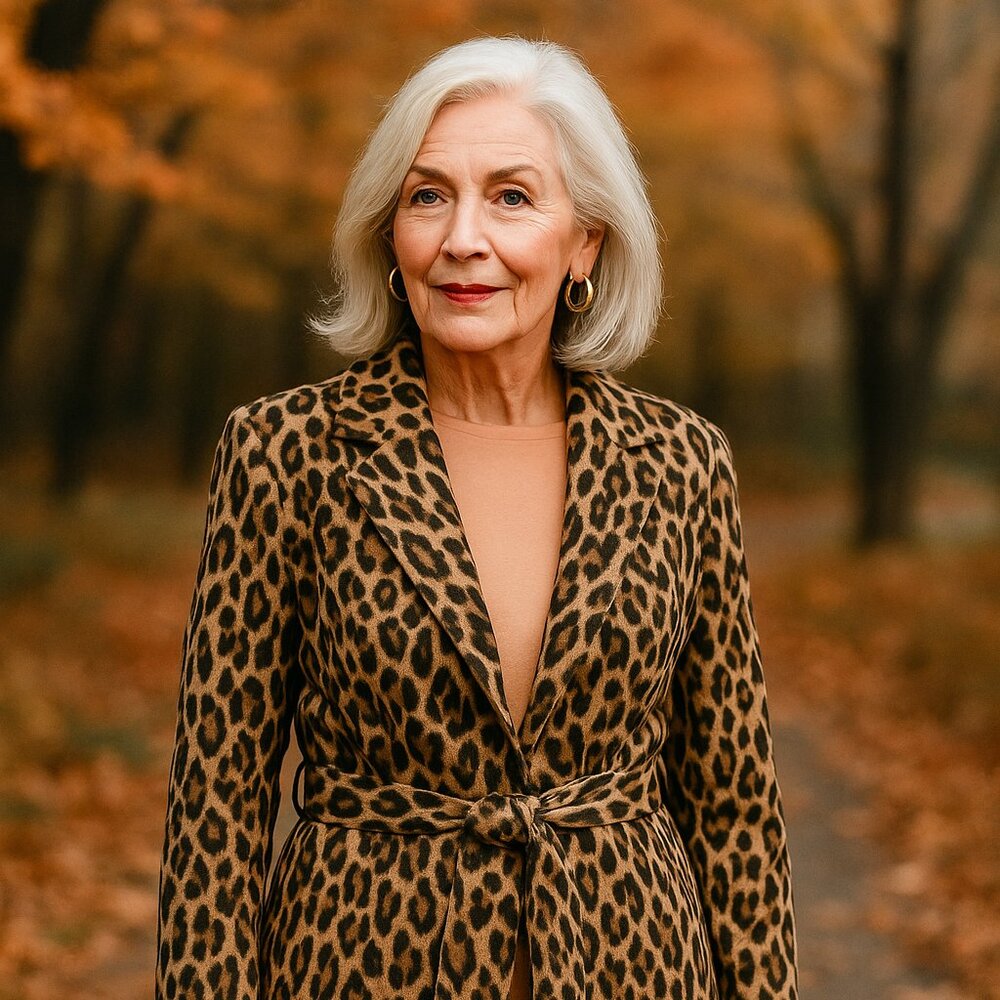 Chico’s Leopard Animal Print Belted Trench Coat – Fall Wrap Jacket – Small